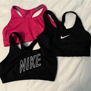 Nike sports bra. Set of 3. Size large.